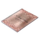 Glittery Roos Gold Foil Memorial Service Gastenboe Notitieboek (Linkerzijde)