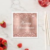 Glittery Roos Gold Foil Merry kerst Servet (Insitu)