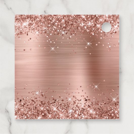 Glittery Roos Gold Foil Mis XV Años Bedankjes Labels (Achterkant)