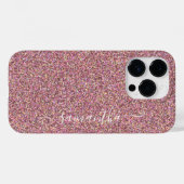 Glittery Roos Gold Foil Modern Girly Signature Case-Mate iPhone Case (Achterkant (horizontaal))