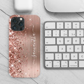 Glittery Roos Gold Foil Modern Girly Signature Case-Mate iPhone Case