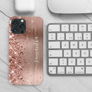 Glittery Roos Gold Foil Modern Girly Signature Case-Mate iPhone Case