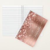 Glittery Roos Gold Foil Modern Girly Signature Notitieboek (Binnen)
