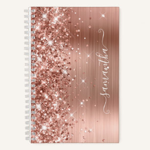 Glittery Roos Gold Foil Modern Girly Signature Notitieboek
