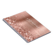 Glittery Roos Gold Foil Modern Girly Signature Notitieboek (Rechterzijde)