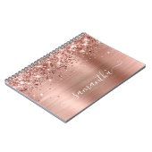 Glittery Roos Gold Foil Modern Girly Signature Notitieboek (Linkerzijde)