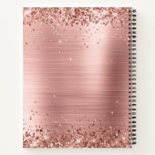 Glittery Roos Gold Foil Modern Signature Monogram Notitieboek (Achterkant)