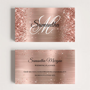 Glittery Roos Gold Foil Monogram Online Profiel Visitekaartje