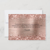 Glittery Roos Gold Foil Mooie Script Verjaardag Bedankkaart (Achterkant)