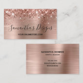 Glittery Roos Gold Foil Online Store Info Info Visitekaartje (Voorkant / Achterkant)
