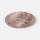 Glittery Roos Gold Foil Seasons Greetings Papieren Bordje (Gekanteld)