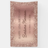 Glittery Roos Gold Foil Sparkle 90ste verjaardag Spandoek (Verticaal)