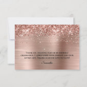 Glittery Roos Gold Foil Stilistisch Script Verjaar Bedankkaart (Achterkant)