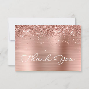 Glittery Roos Gold Foil Stilistisch Script Verjaar Bedankkaart