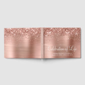 Glittery Roos Gold Foil viering van het leven Gastenboek (Volledig)