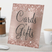 Glittery Roos Gold Foil Weddenkaarten en cadeaus Reclamebord Met Voetstuk (Insitu)