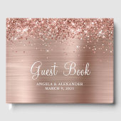 Glittery Roos Gold Foil Wedding Gastenboek (Voorkant)