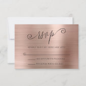Glittery Roos Gold Foil Wedding RSVP Kaartje (Voorkant)