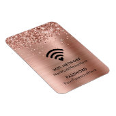 Glittery Roos Gold Foil WiFi-netwerk en wachtwoord Magneet (Rechterzijde)