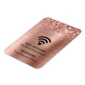 Glittery Roos Gold Foil WiFi-netwerk en wachtwoord Magneet (Linkerzijde)