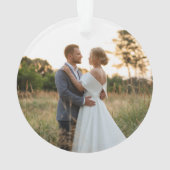 Glittery Roos Gold Folie Onze 1e Kerstfoto Ornament (achterkant)