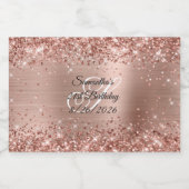 Glittery Roos Gold Glam 21st verjaardag Likeurfles Etiket (Enkel label)