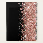 Glittery Roos Gold Glam Black Elegant Script Planner (Achterkant)