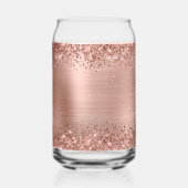 Glittery Roos Gold Glam Fancy Monogram Blikvorm Glas (Achterkant)