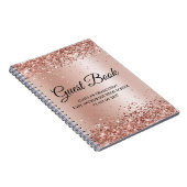 Glittery Roos Gold Glam Gradiënt Afstuderen Guest Notitieboek (Rechterzijde)