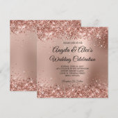 Glittery Roos Gold Glam gradiënt Kaart (Voorkant / Achterkant)