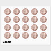 Glittery Roos Gold Glam Gradient Merry Kerstry Ronde Sticker (Vel)