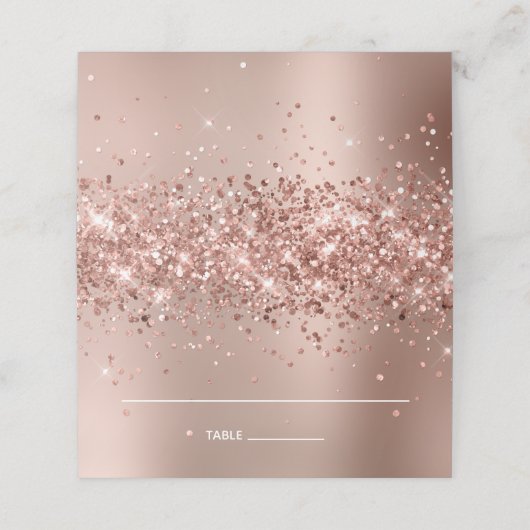 Glittery Roos Gold Glam gradiënt Plaatskaartje (Buitenkant ongevouwen)