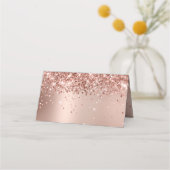 Glittery Roos Gold Glam gradiënt Plaatskaartje (Achterkant)