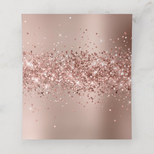 Glittery Roos Gold Glam gradiënt Plaatskaartje (Binnenkant ongevouwen)