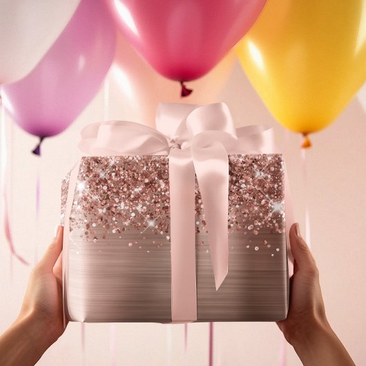 Glittery Roos Gold Glam Inpakpapier Vel