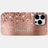 Glittery Roos Gold Glam Modern Girly Handtekening Case-Mate iPhone Case (Achterkant (horizontaal))