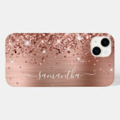 Glittery Roos Gold Glam Modern Girly Handtekening Case-Mate iPhone Case (Achterkant (horizontaal))