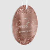 Glittery Roos Gold Glam Modern Sweet 16 Foto Ornament (voorkant)