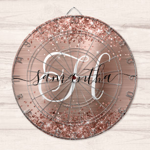 Glittery Roos Gold Glam Monogram Dartbord