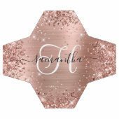 Glittery Roos Gold Glam Monogram Voetbal (Enkel)