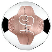 Glittery Roos Gold Glam Monogrammen Voetbal (Gedraaid)