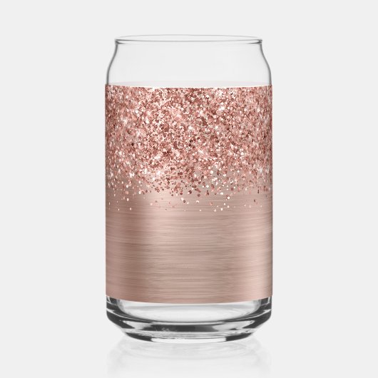 Glittery Roos Gold Glam Name Blikvorm Glas (Achterkant)