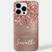 Glittery Roos Gold Glam Name Case-Mate iPhone Case (Achterkant)