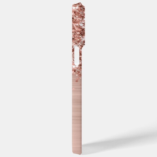 Glittery Roos Gold Glam Name Case-Mate iPhone Case (Achterkant / Rechts)