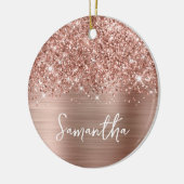 Glittery Roos Gold Glam Name Foto Keramisch Ornament (Links)