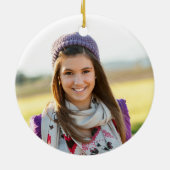 Glittery Roos Gold Glam Name Foto Keramisch Ornament (Achterkant)