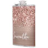 Glittery Roos Gold Glam Name Heupfles (Links)