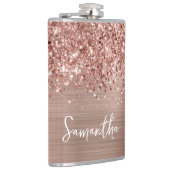 Glittery Roos Gold Glam Name Heupfles (Rechts)