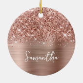 Glittery Roos Gold Glam Name Keramisch Ornament (Achterkant)