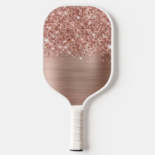 Glittery Roos Gold Glam Name Pickleball Paddle (Achterkant)